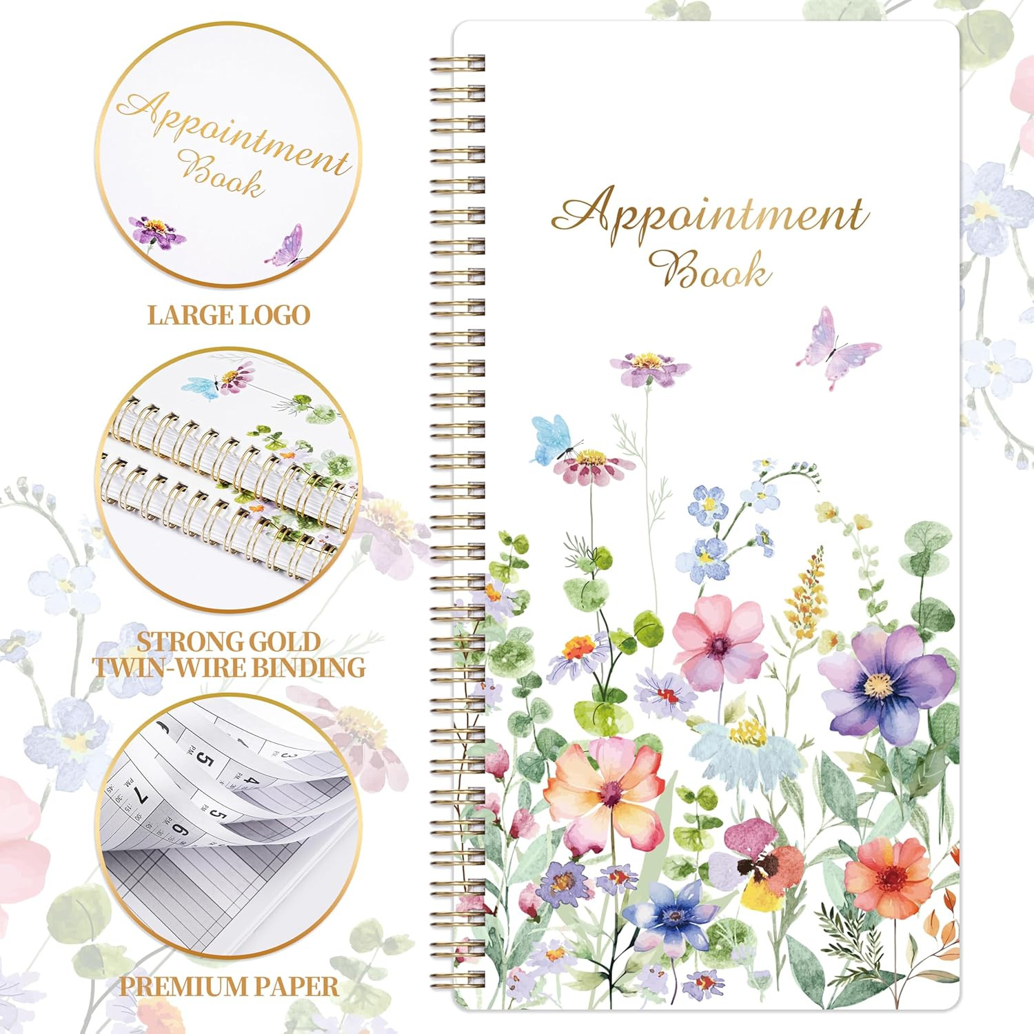 Appointment Book – Undated Salon Appointment Book, Daily＆Hourly Schedule Book wi