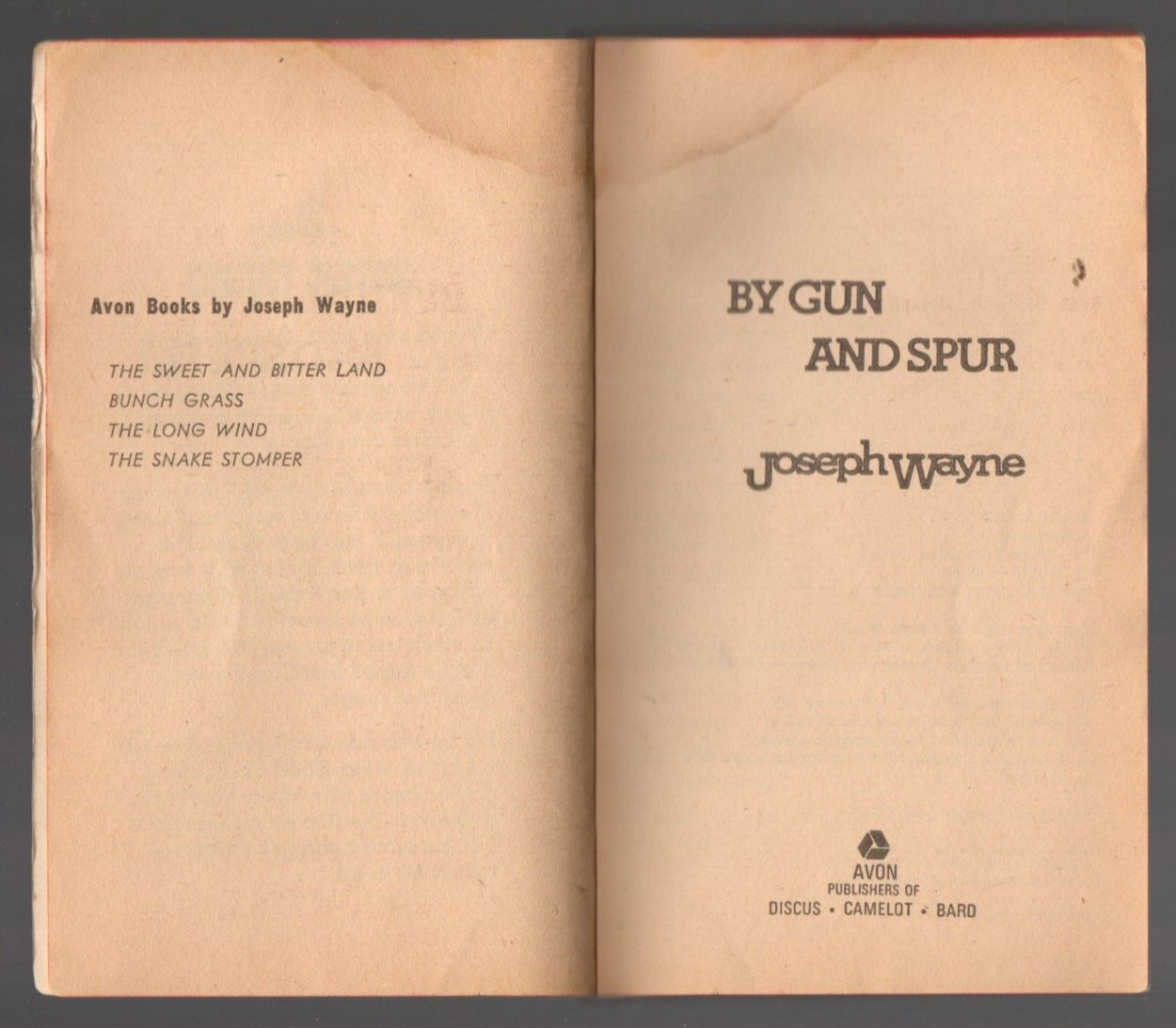 By Gun And Spur 1970 Paperback Book Joseph Wayne Western Action Adventure