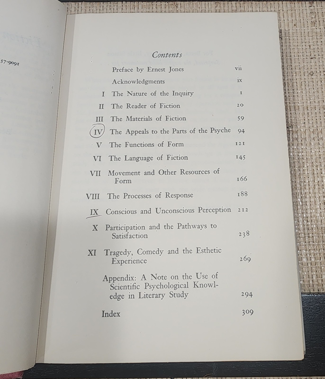 Fiction and the Unconscious by Simon O. Lesser – 1957 – 1st Edition HCDJ