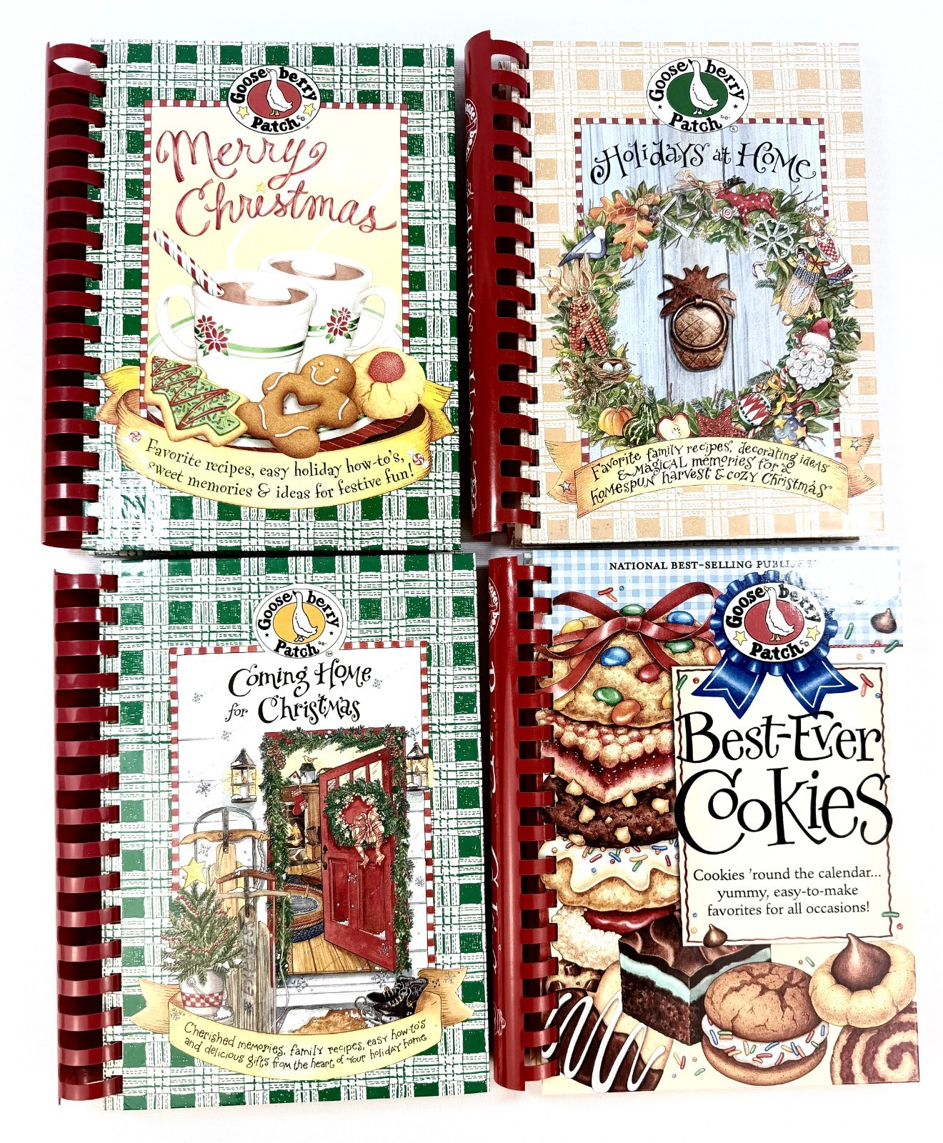 Lot of 4 Gooseberry Patch Cookbooks Holidays Christmas Thanksgiving Home Cookies