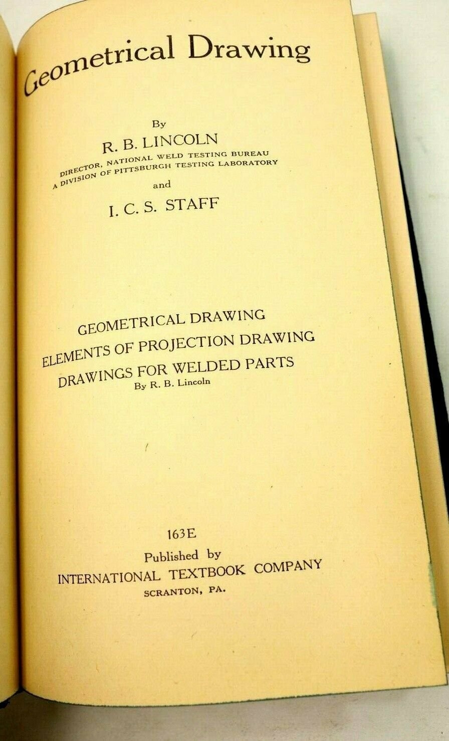 Geometrical Drawing by R.B. Lincoln Hardcover International Textbook Co. 1944