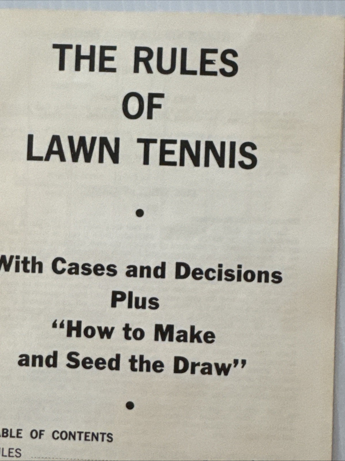 1970 Spalding Rules of Lawn Tennis Cases and Decisions Booklet 4.5″ x 6.5″ USLTA