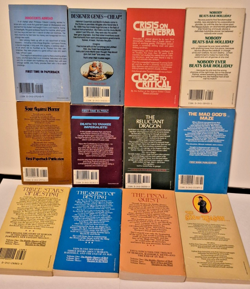Lot of 12 Vintage Del Rey Books Sci Fi Fantasy Paperbacks 1980s Simak Zelazny