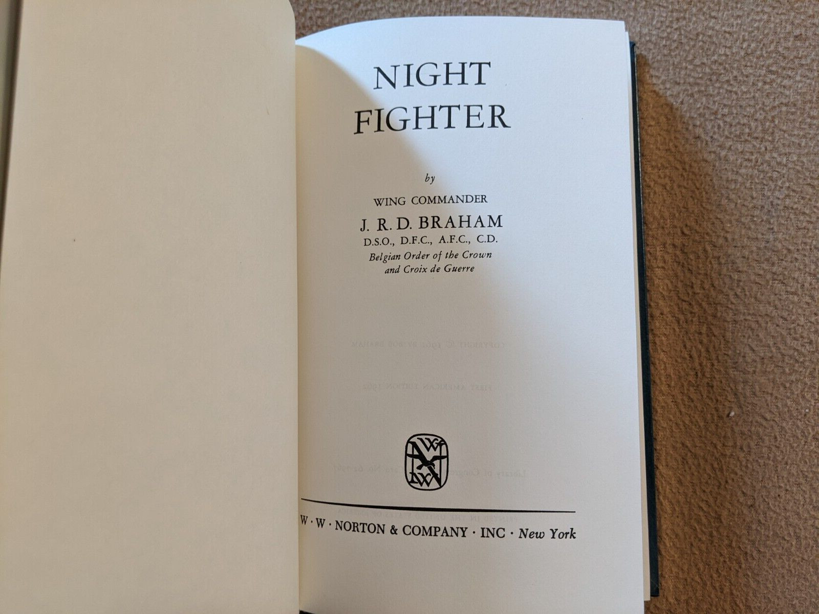 Night Fighter, J.R.D. Braham, Wings of War, Time Life Books, 1992, Hardcover
