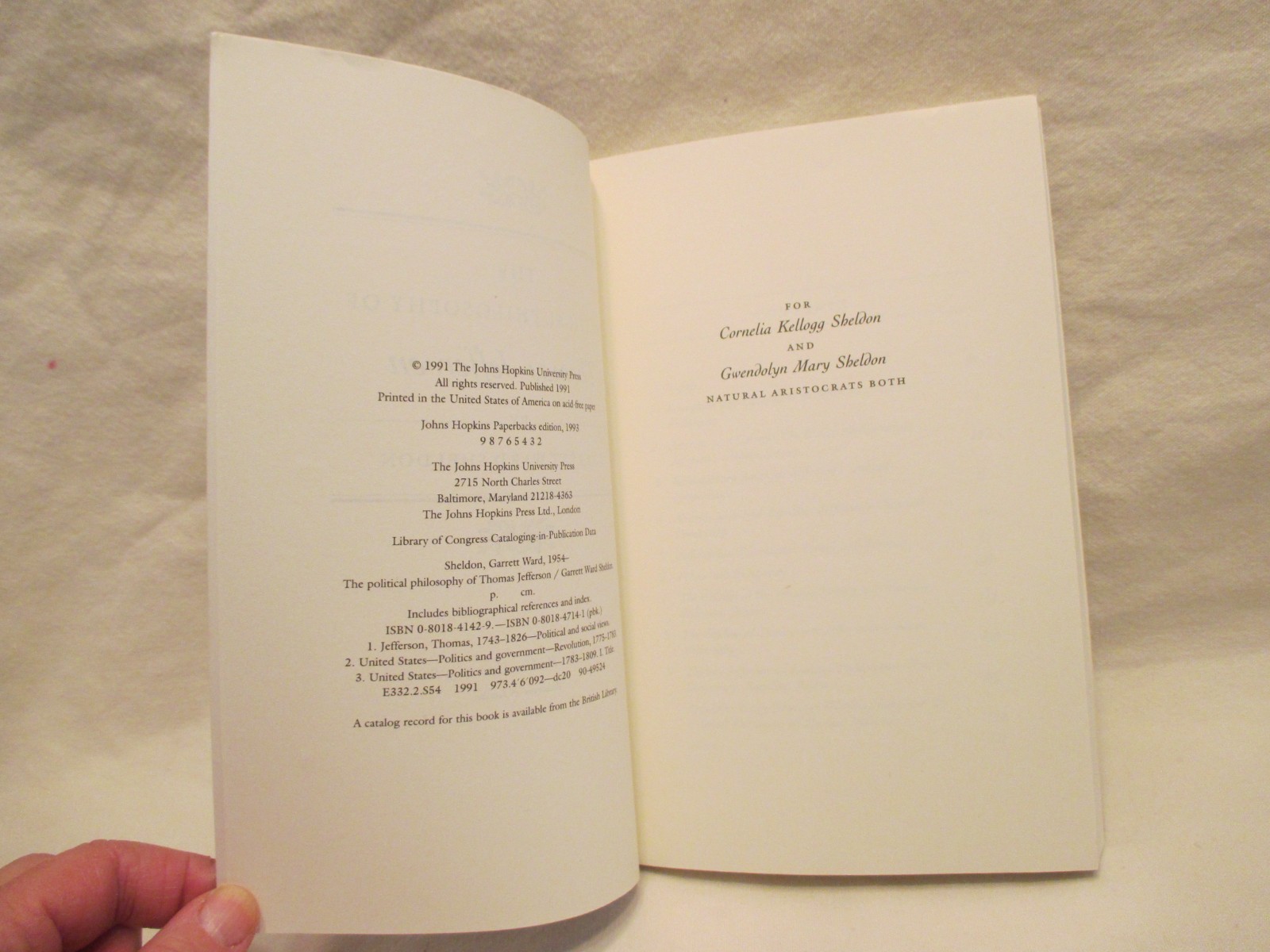 The Political Philosophy of Thomas Jefferson- Garrett Ward Sheldon