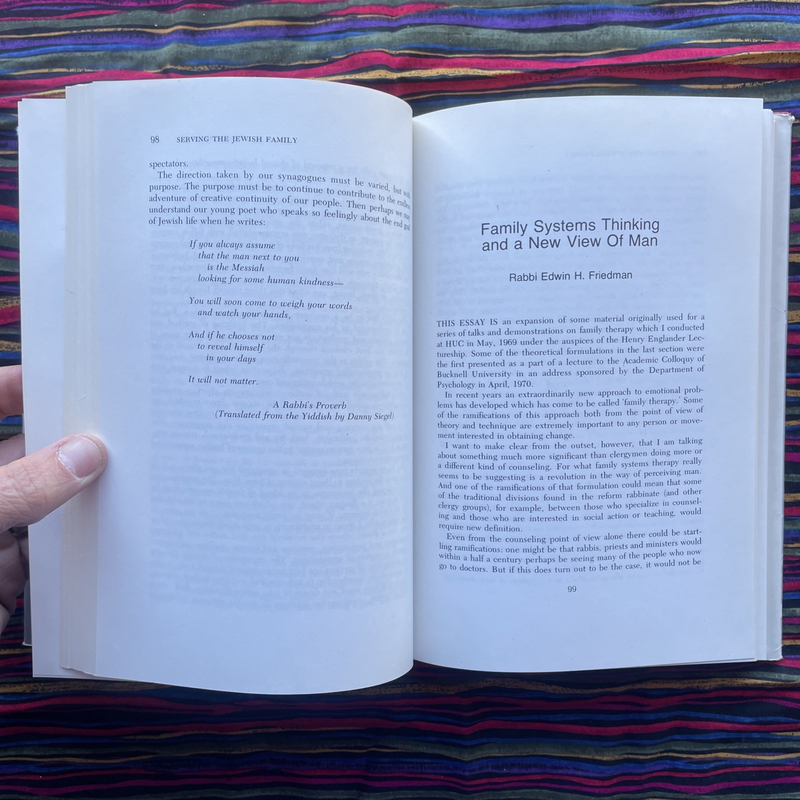 Serving the Jewish Family edited by Gerald B. Bubis (1977 First HCDJ 366 pages)
