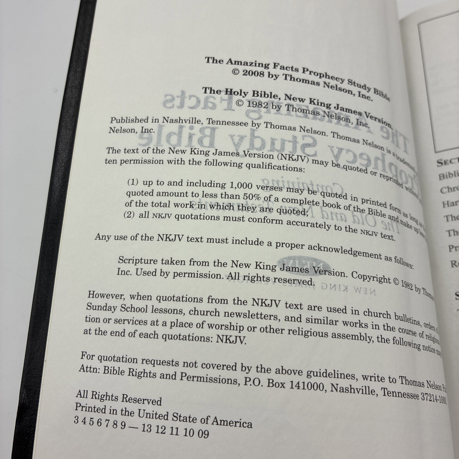 USED Prophecy Study Bible (2008 Black Leathersoft) – Amazing Facts Commentary