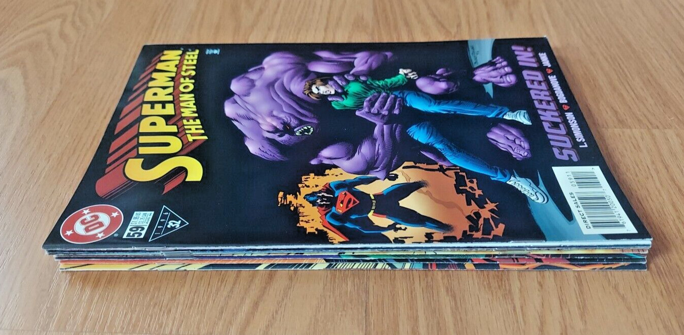 Comics Lot of 8 books Superman The Man Of Steel DC Comics 1996 Like New