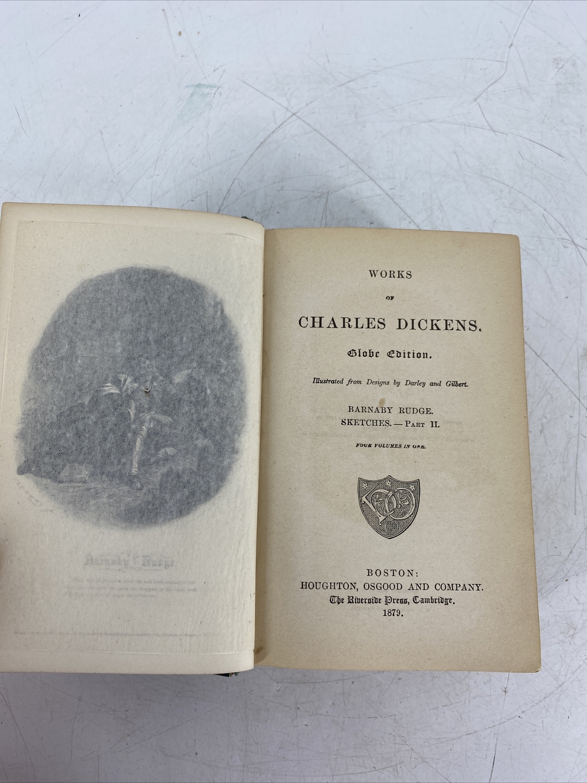 RARE Barnaby Rudge Sketches Part 2 Charles Dickens 1879 Globe Edition Hardcover