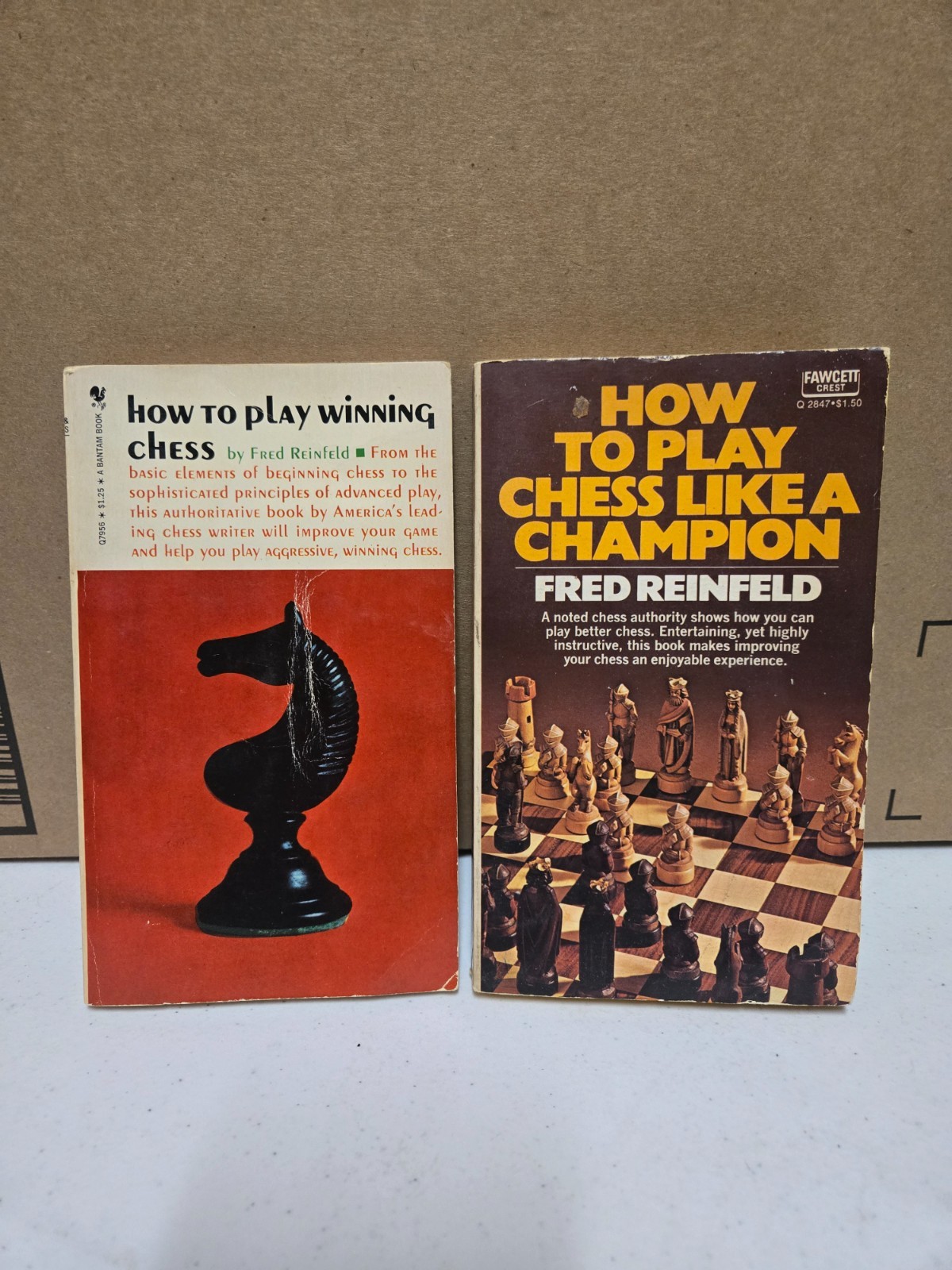 Vintage Fred Reinfeld Chess Books Lot of 2 How to Play Winning Like a Champion