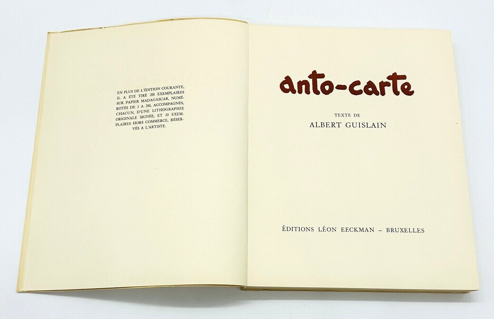 Anto-Carte Book By Albert Guislain 1949 Editions Leon Eeckman Bruxelles 72 pages