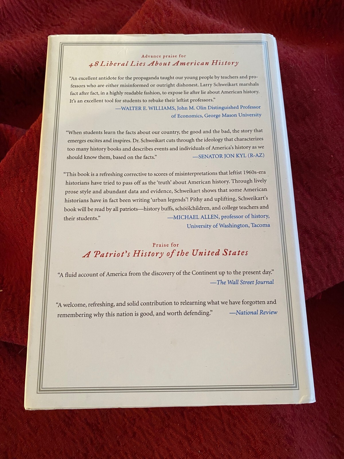 LARRY SCHWEIKART – 48 Liberal Lies about American History : HARDCOVER SIGNED