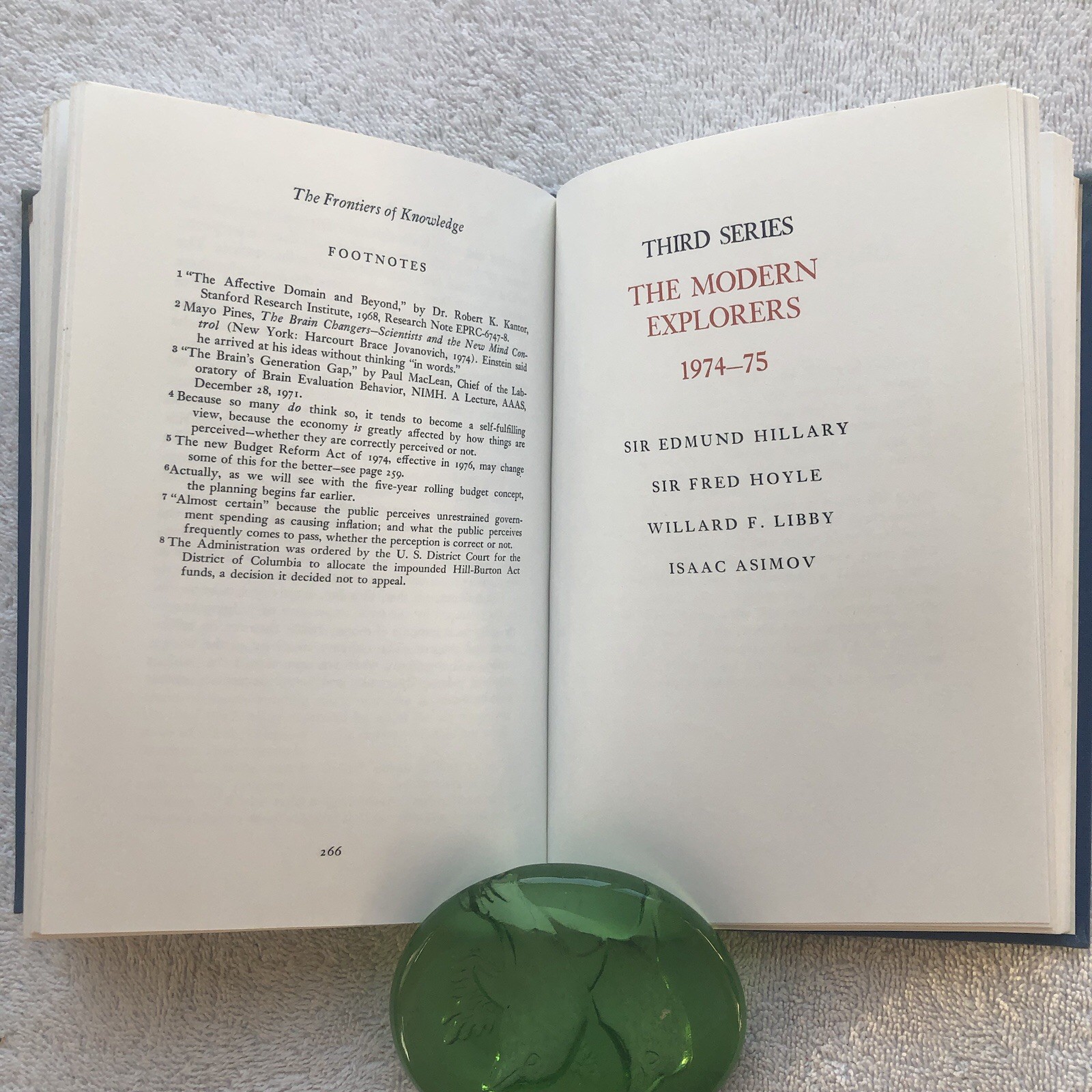 The Frontiers of Knowledge, Brooke Hindle (Smithsonian Institution Series) 1975