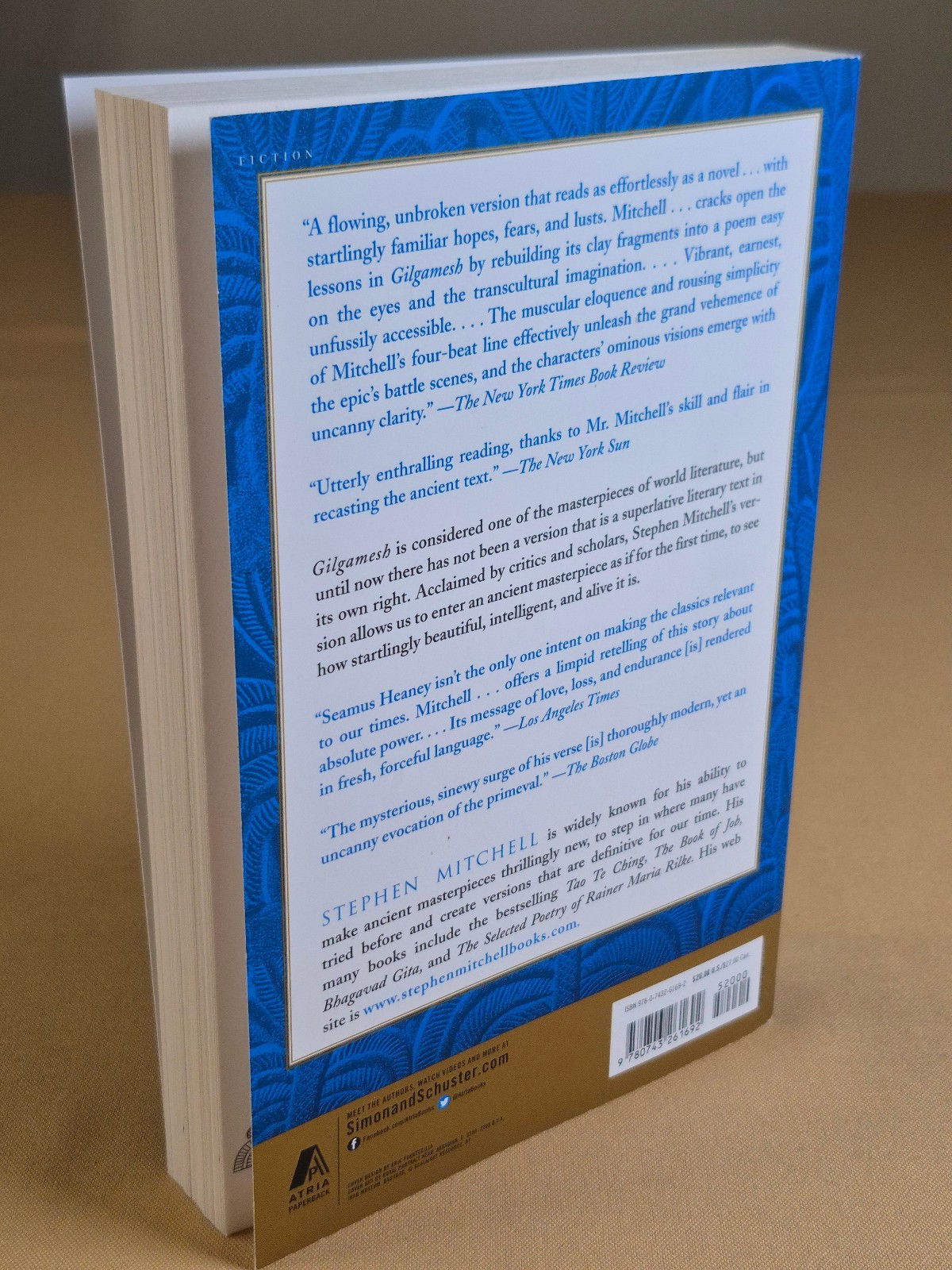 Gilgamesh A New English Version by Stephen Mitchell – Atria Trade Paperback