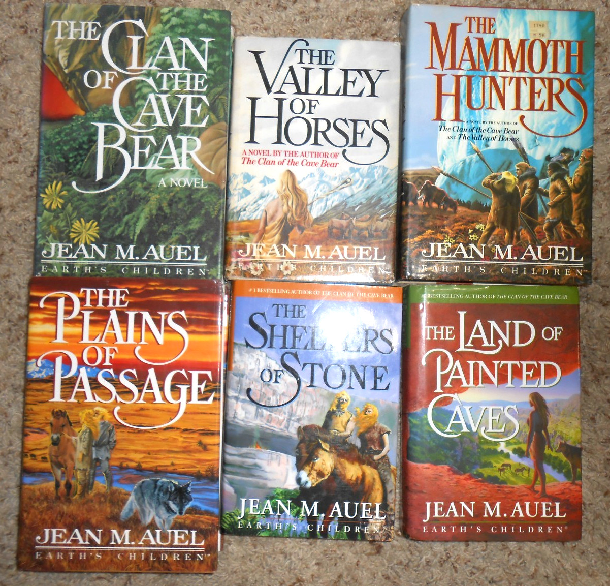 Jean M Auel EARTH’S CHILDREN 6 Vo Set 3 BCE 2-1st/1st 1 SIGNED -HC/DJ 1GC-VGC