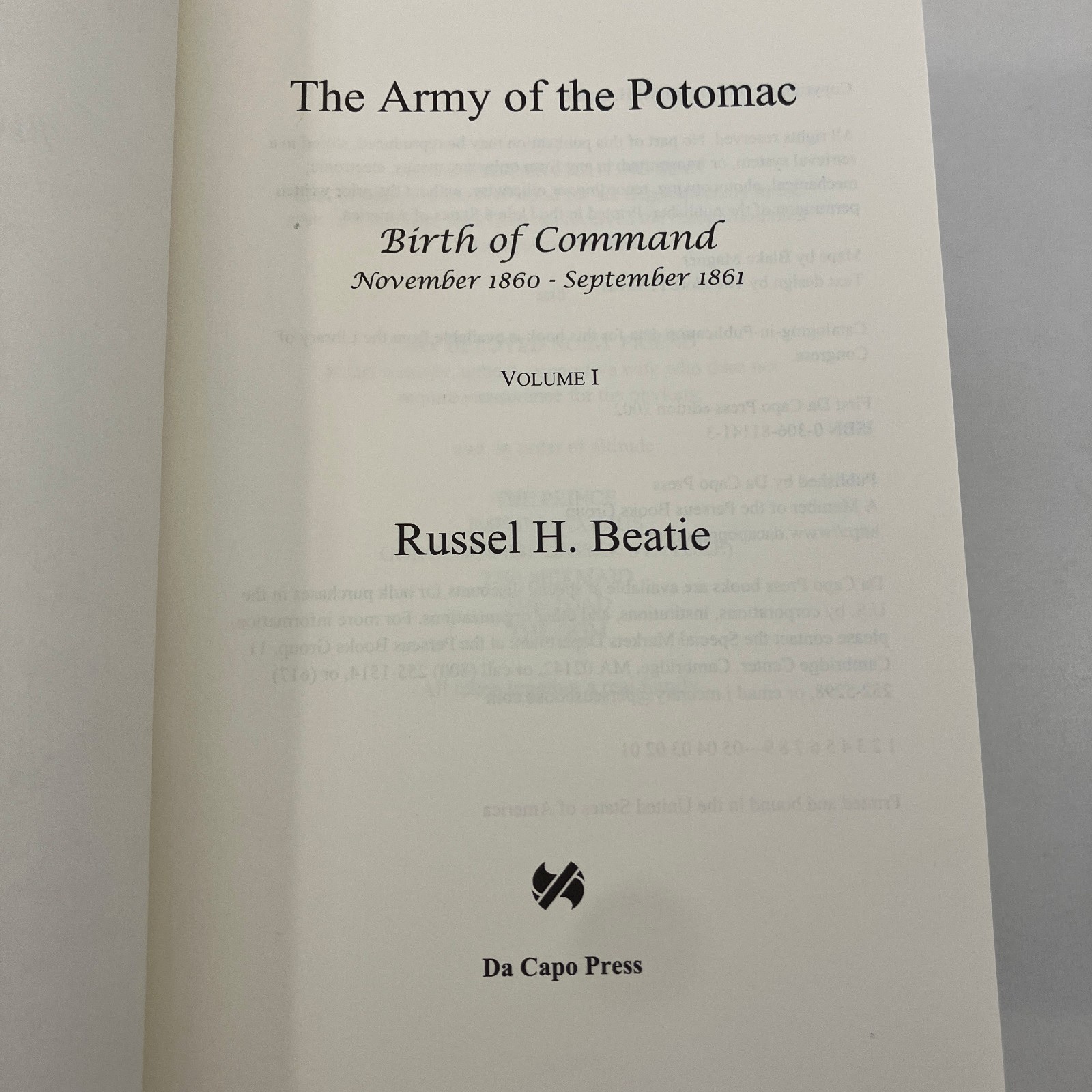Army of the Potomac 3 Volume Set Russel H Beatie Da Capo Press HCDJ Civil War