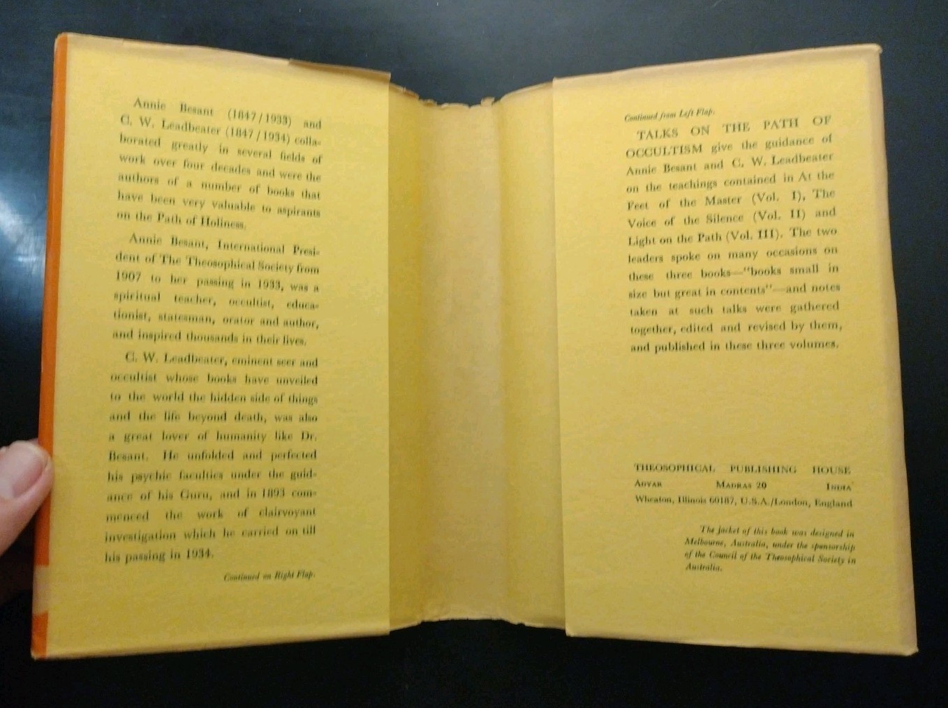 Talks on THE PATH OF OCCULTISM. Volume 1. Annie Besant, C.W. Leadbeater. 1971