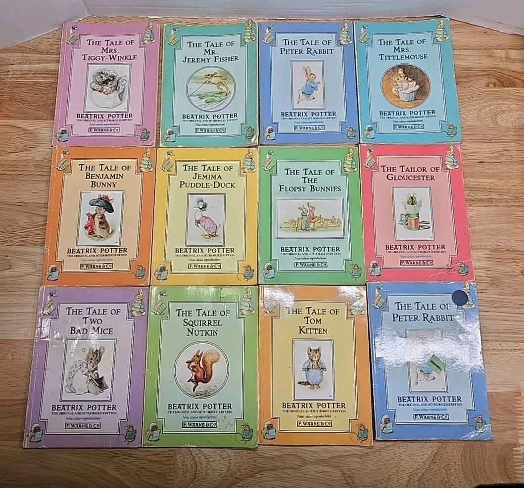 Lot of 12 Vintage Beatrix Potter Books F. Warne & Co Soft Cover Peter Rabbit