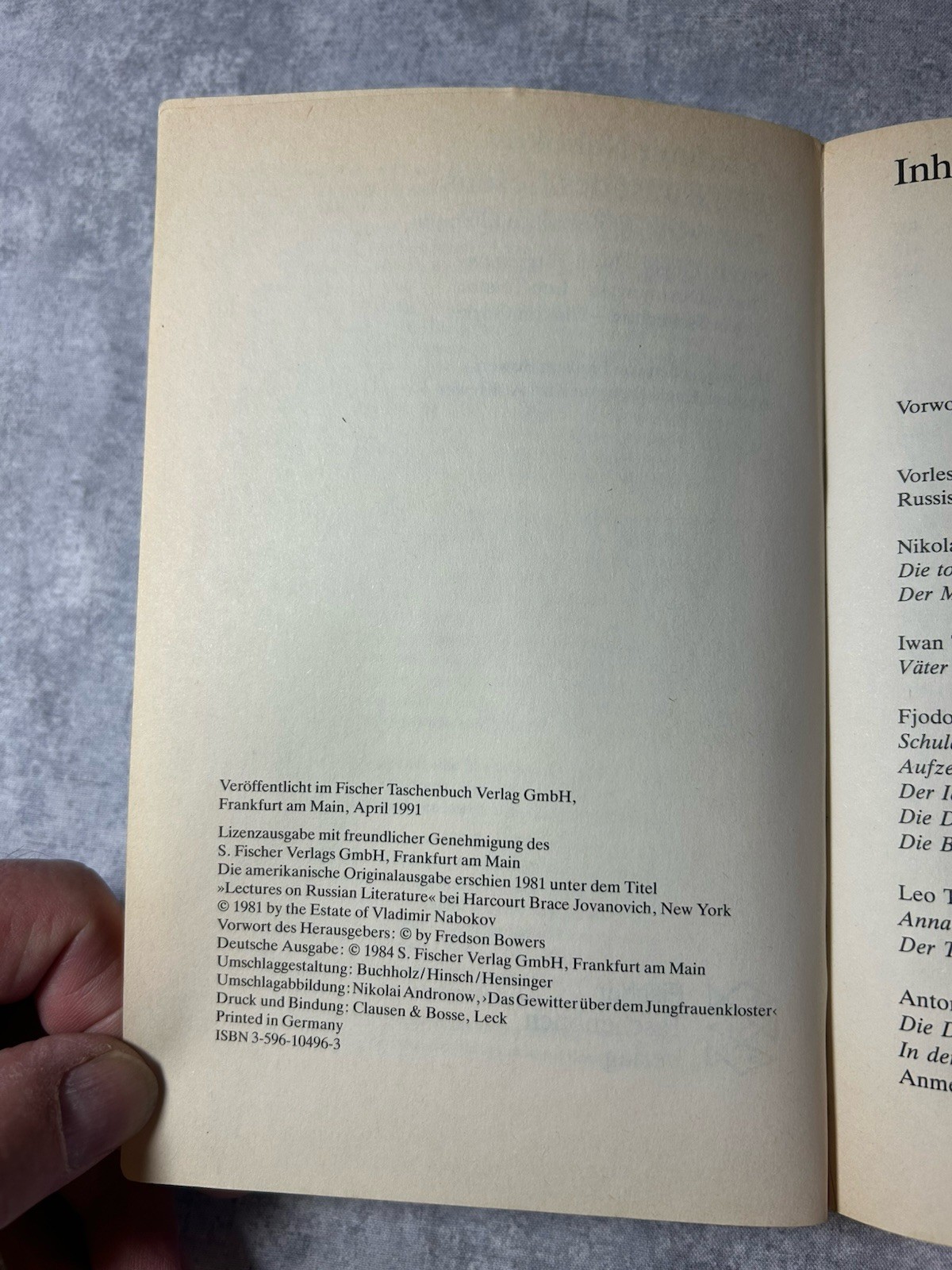 Vladimir Nabokov –Die Kunst des Lesens (1991) Fischer TB, Russische Meisterwerke