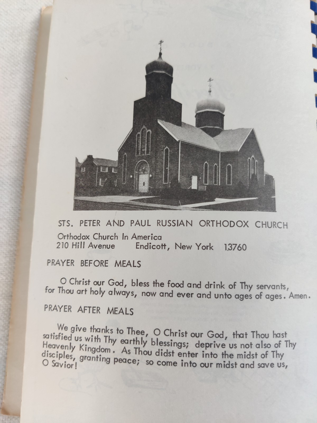 Endicott NY Cookbook Saints Peter & Paul Russian Orthodox Church 1981 Upstate