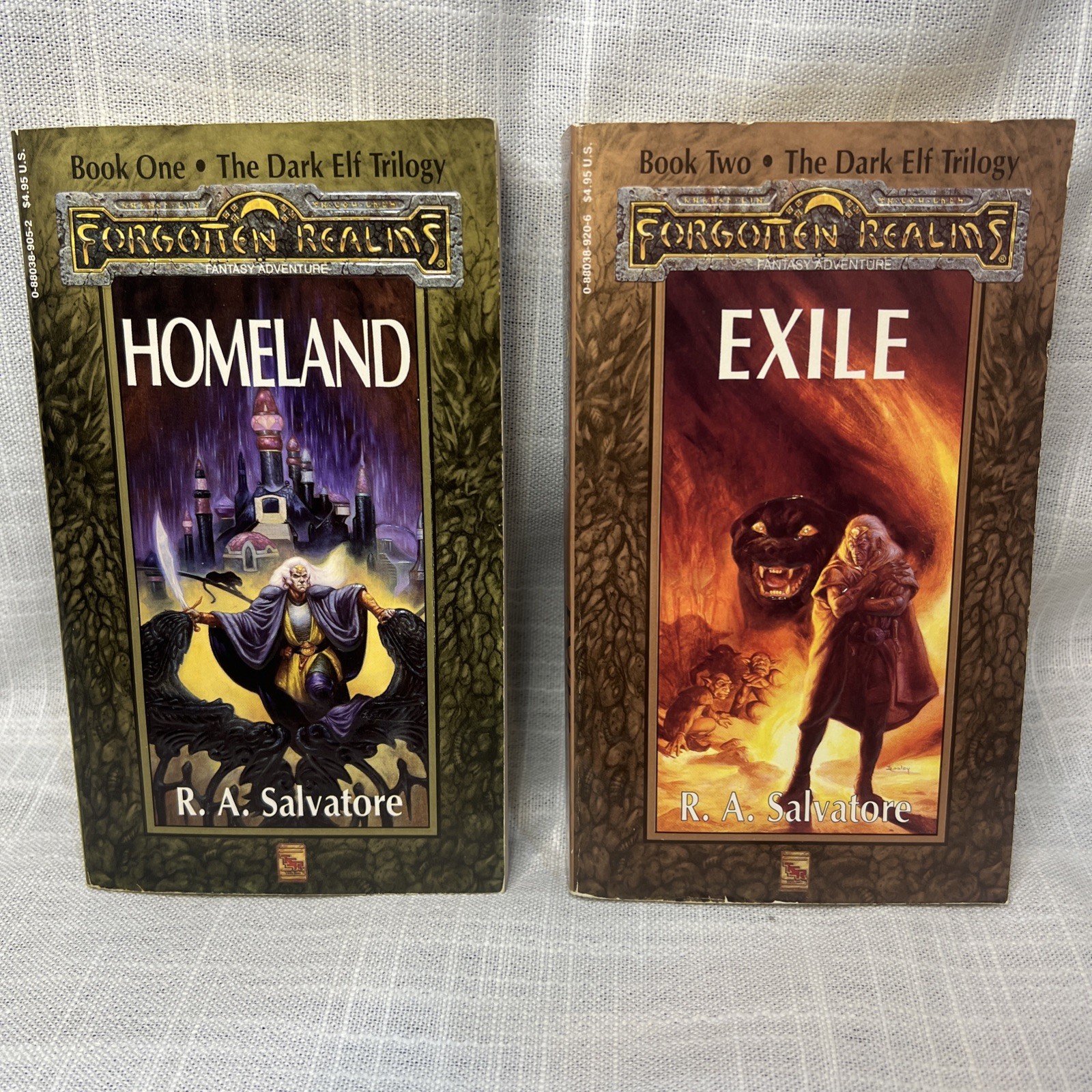 Forgotten Realms The Dark Elf Trilogy Books 1 Homeland + 2 Exile R.A. Salvatore
