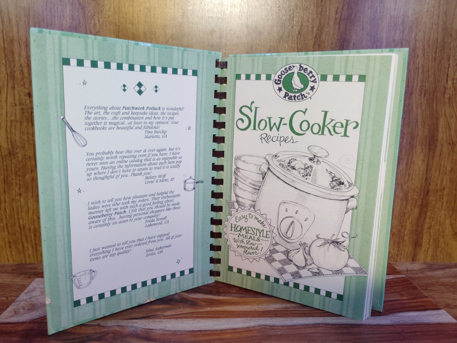 Gooseberry Patch Slow-Cooker Recipes Cookbook Spiral Hardcover Homestyle Meals
