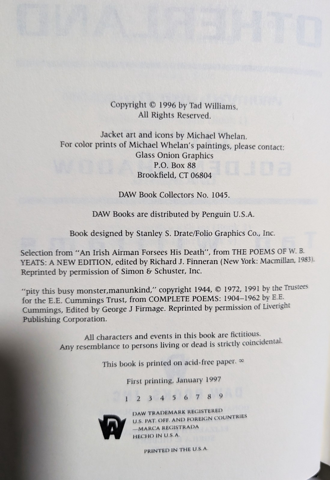 Tad Williams = OTHERLAND = complete tetralogy – 4 hardcovers 1st edition