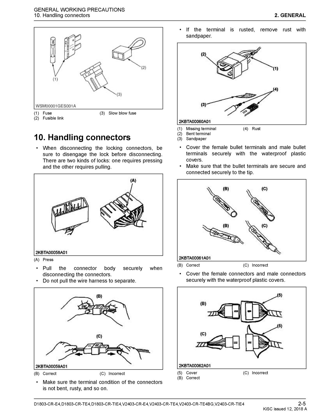 KUBOTA D1803-CR V2403-CR Diesel Engine Workshop Manual – SPIRAL BOUND – JACKET
