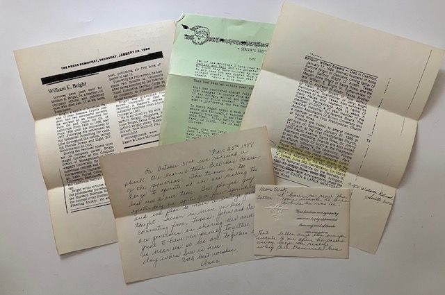 William E. Bright Avocations 1984 Book Archive Letters & Ephemera Poetry Lot
