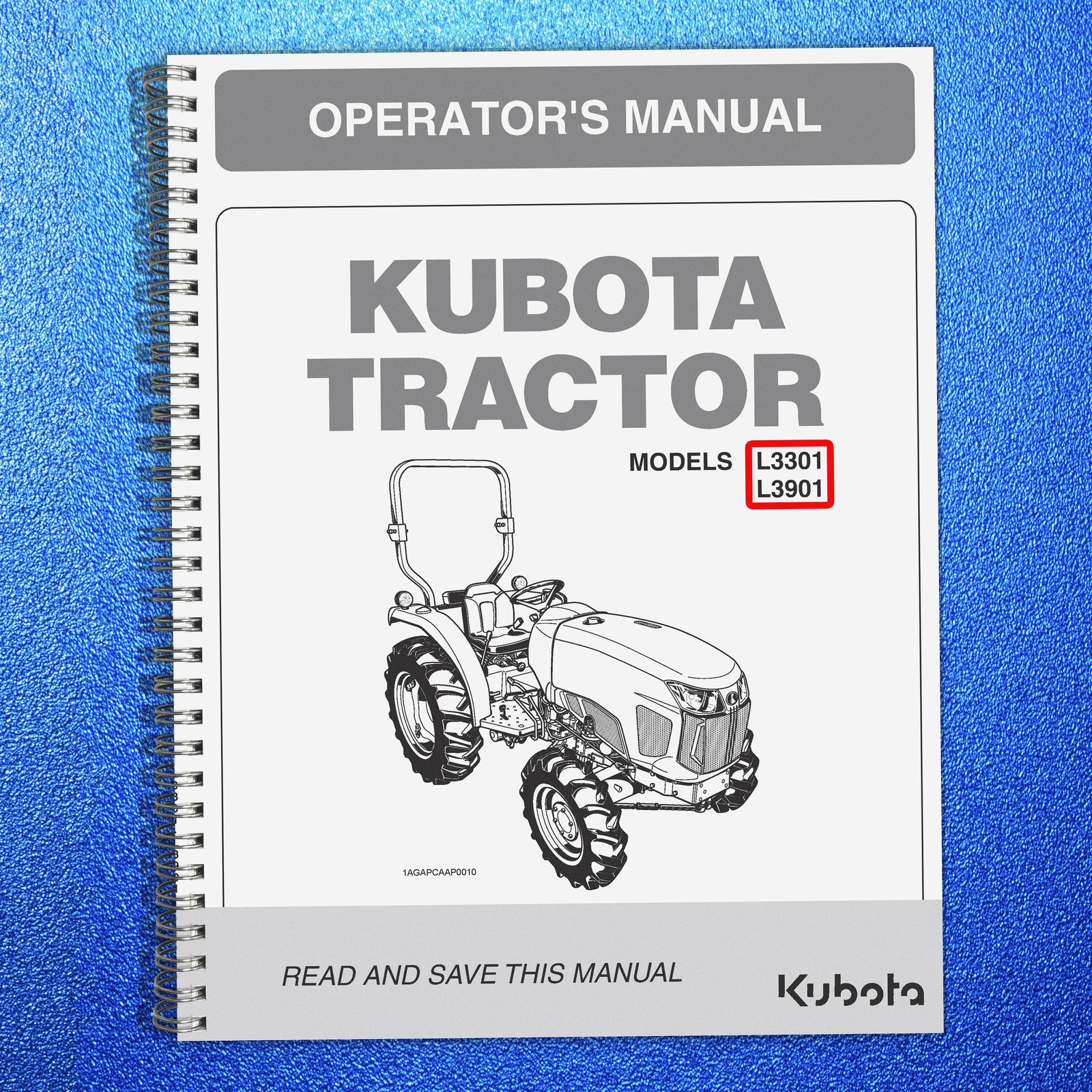 KUBOTA L3301 L3901 OPERATORS MANUAL – RUGGED WIRE BOUND – ROBUST COVERS