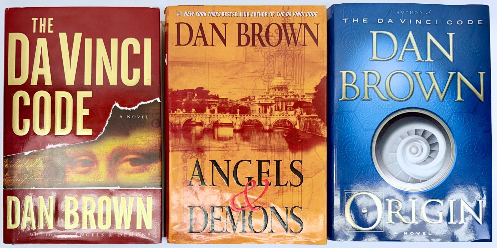 Dan Brown Hardcover Book Lot First Editions Da Vinci Angels Demons Lost Symbol