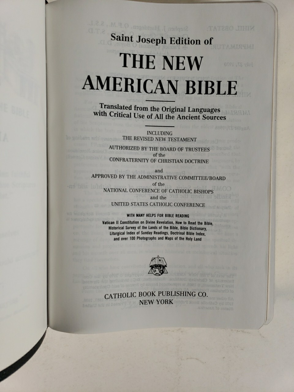 Saint Joseph Edition The New American Bible Catholic Book Publishing