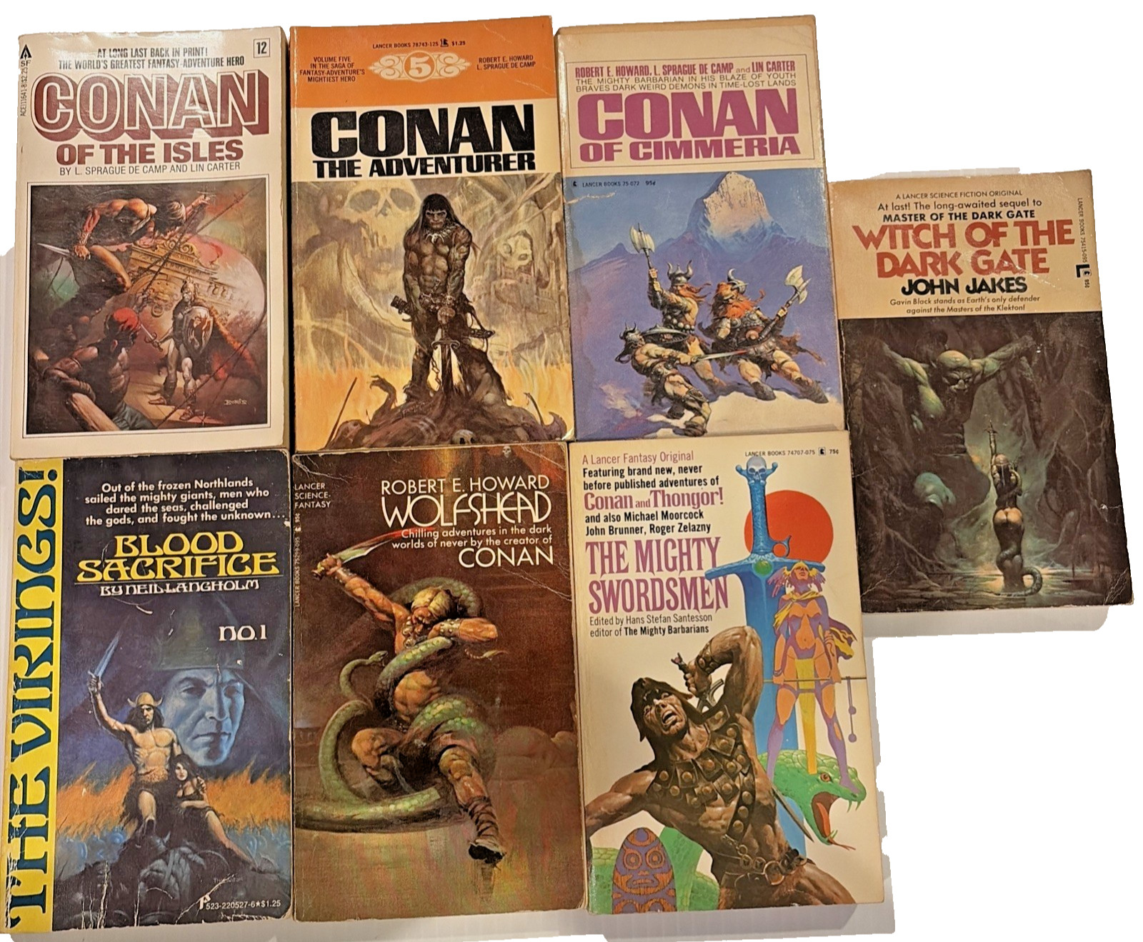 Conan Fantasy Paperback Lot 7 Lancer Ace DAW Robert E Howard Sword & Sorcery