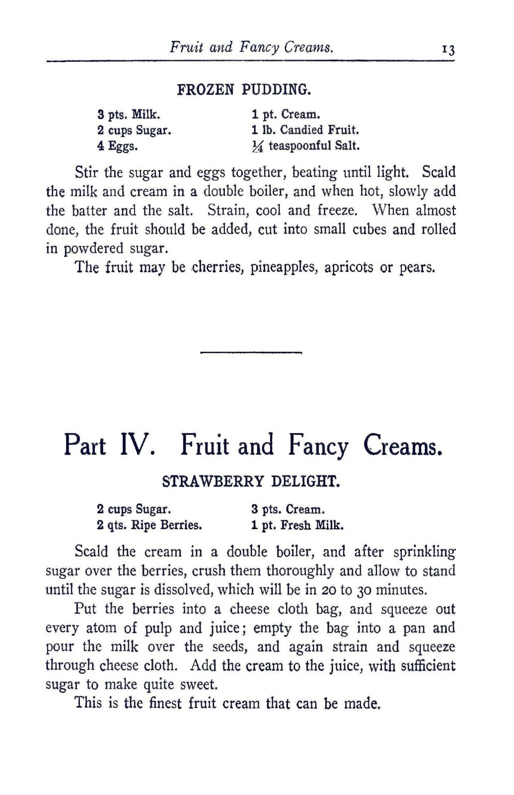 Homemade Ice Cream And Candy Cook Book „1908“ 108 Pages