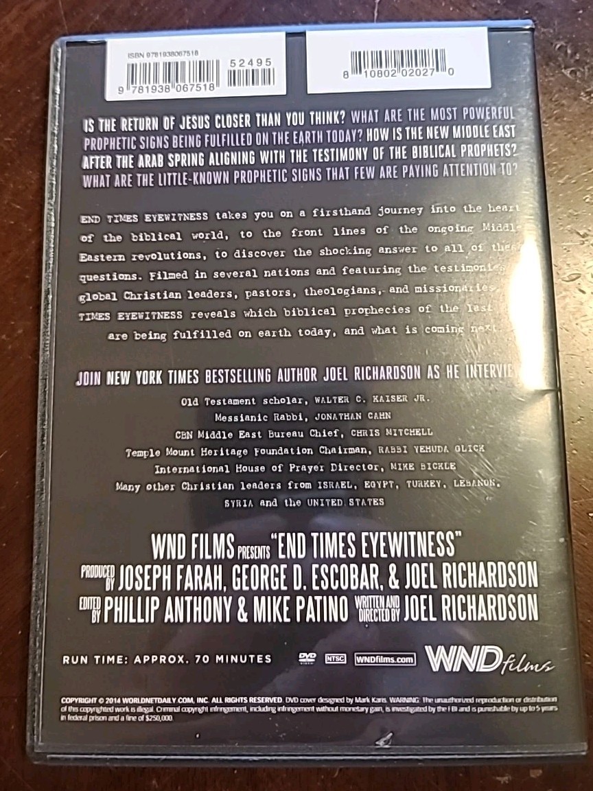 End Times Eyewitness – DVD By Joel Richardson – VERY GOOD
