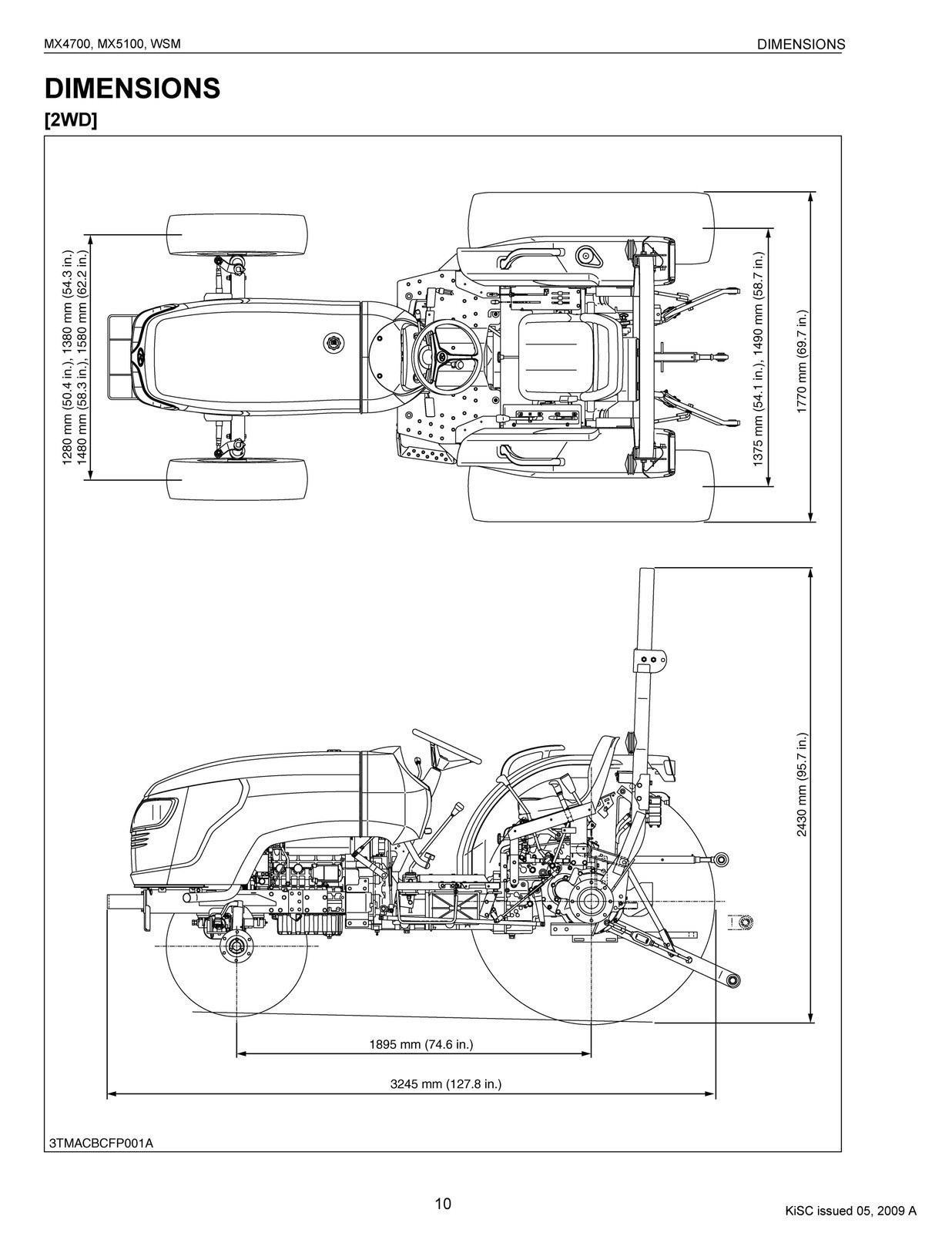 KUBOTA MX4700 MX5100 TRACTOR WORKSHOP MANUAL , BINDER TOUGH COVERS, FOLDOUTS!