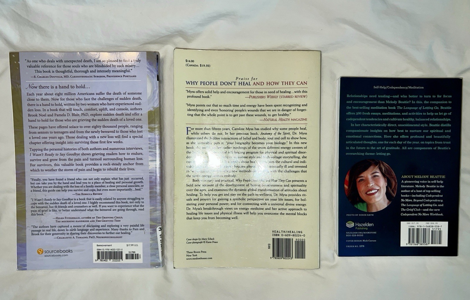 3 Book LOT: Goodbye,Let Go, Heal 📚✨❤️ Caroline Myss, Melody Beattie, Noel Blair