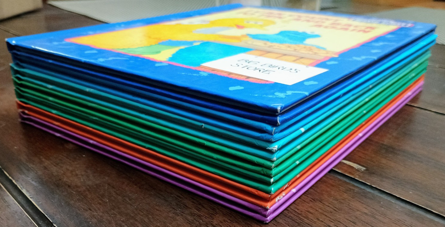 *1992-93* Lot of 7 Sesame Street Book Club Books – Shiny Hardcover – Very Good
