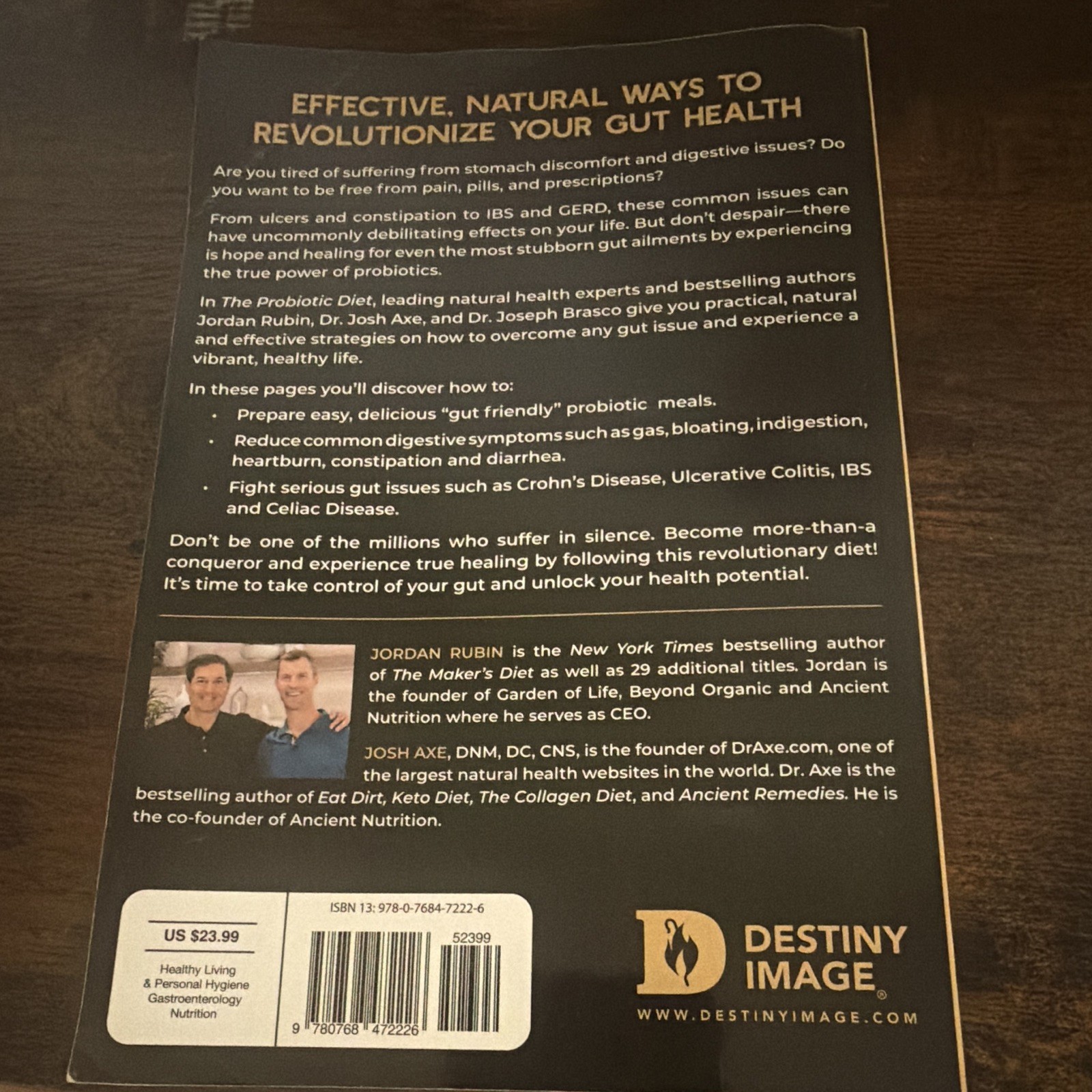 The Probiotic Diet Paperback Jordan Rubin Josh Axe Joseph Brasco Destiny Image