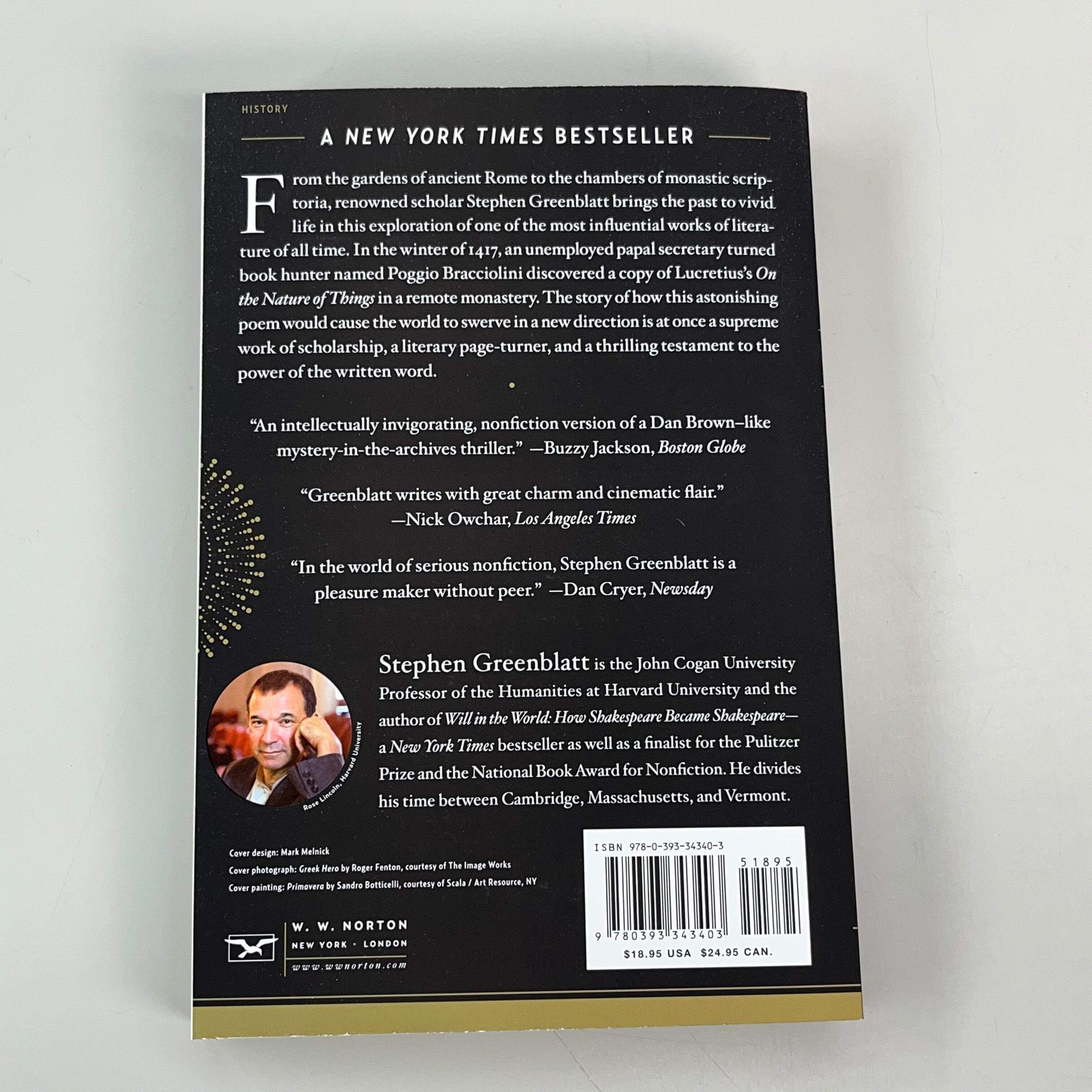 The Swerve How the World Became Modern Stephen Greenblatt 8″ x 5.5″ Paperback