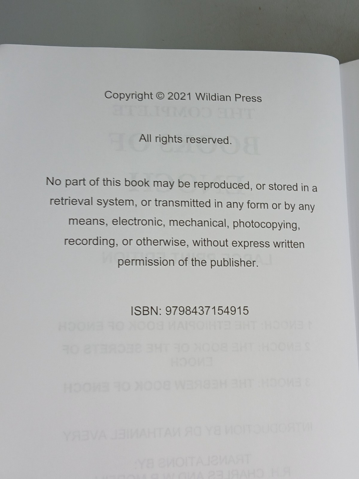 THE COMPLETE BOOKS OF ENOCH Large Print Edition 2021 Wildian Press Preowned