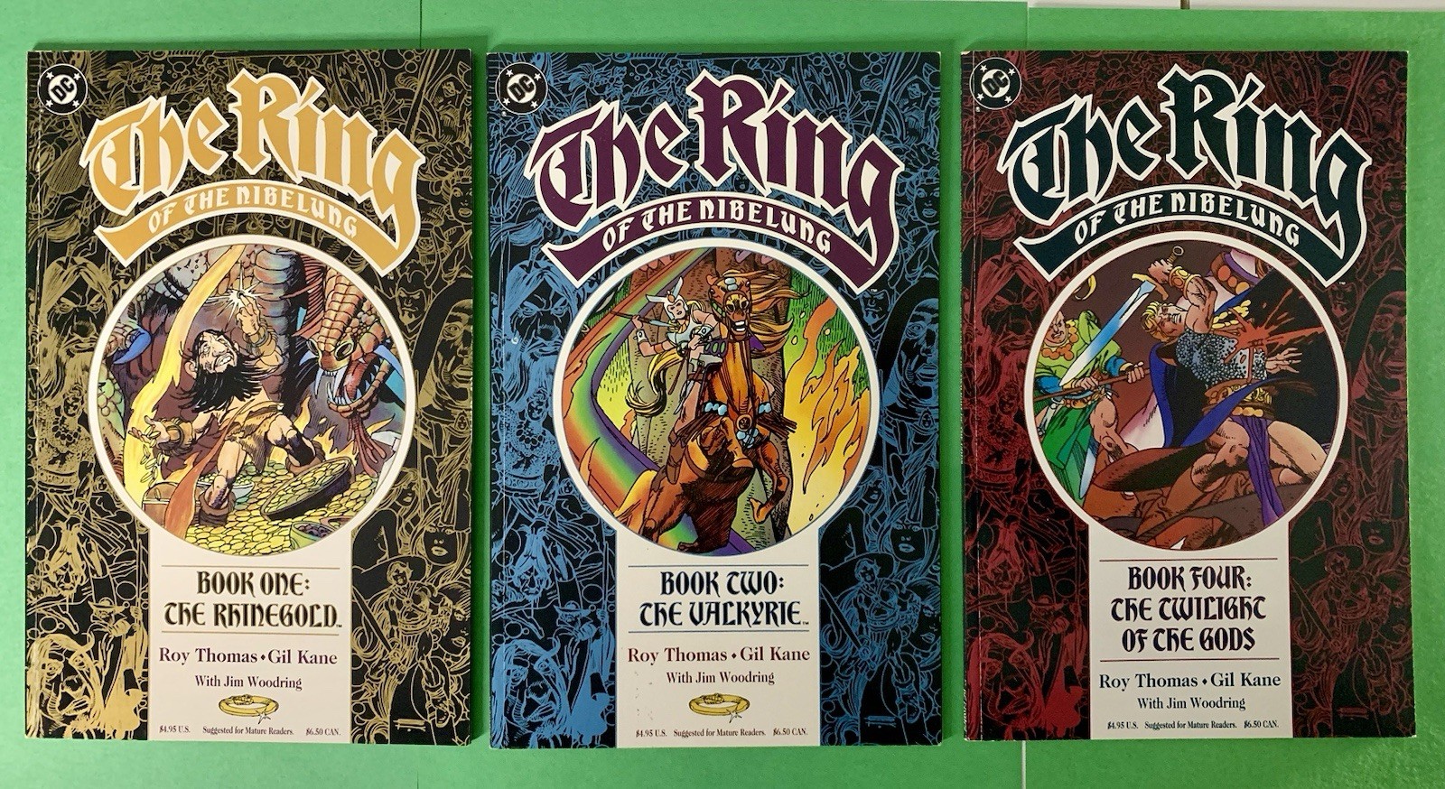 THE RING OF THE NIBELUNG By ROY THOMAS & GIL KANE VOLUMES 1,2,4 (DC SOFTCOVER)