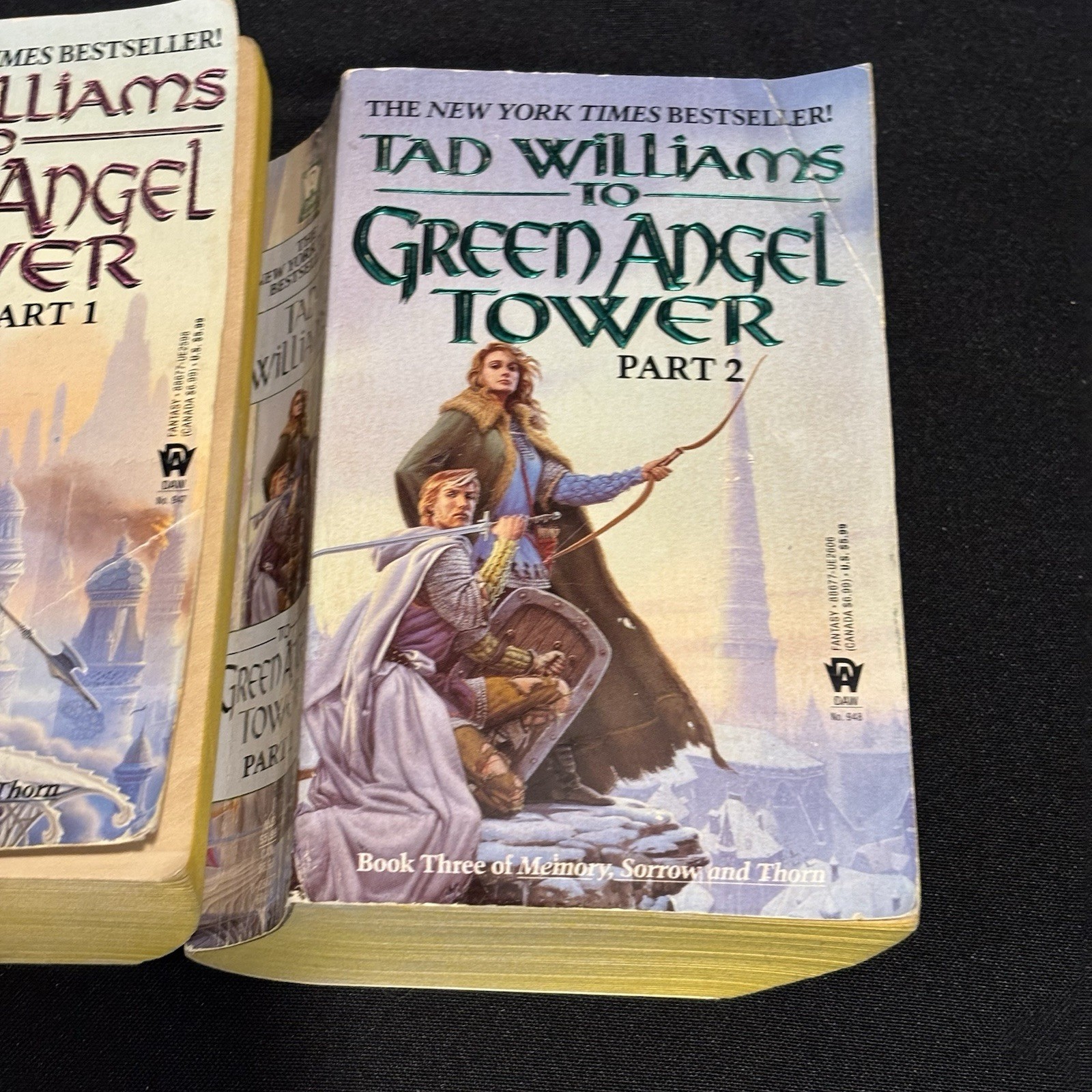 TO GREEN ANGEL TOWER Parts 1 & 2 by Tad Williams 1994 MMPB First DAW PB Edition