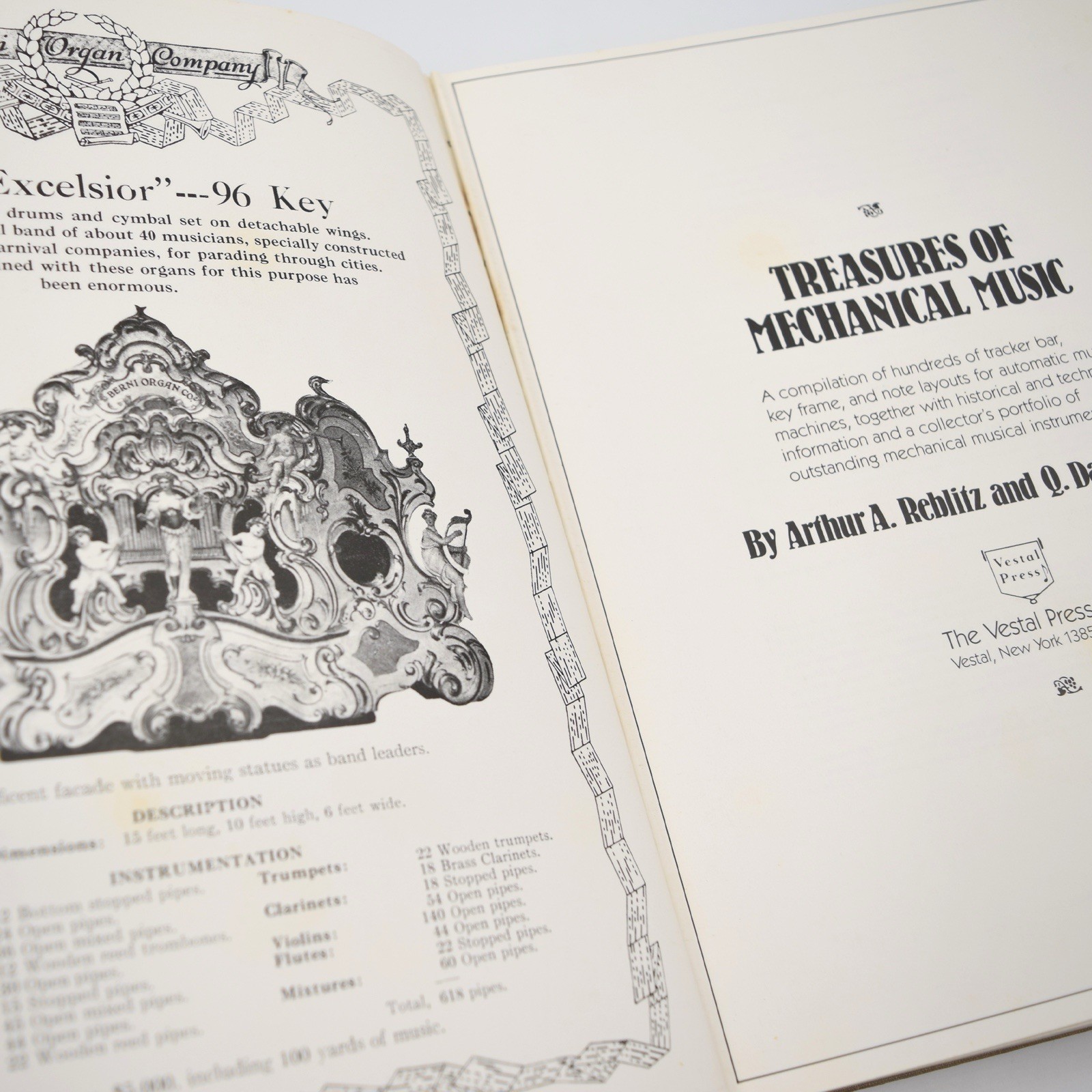 TREASURES OF MECHANICAL MUSIC A Compilation Of Hundreds 1981 Arthur Reblitz