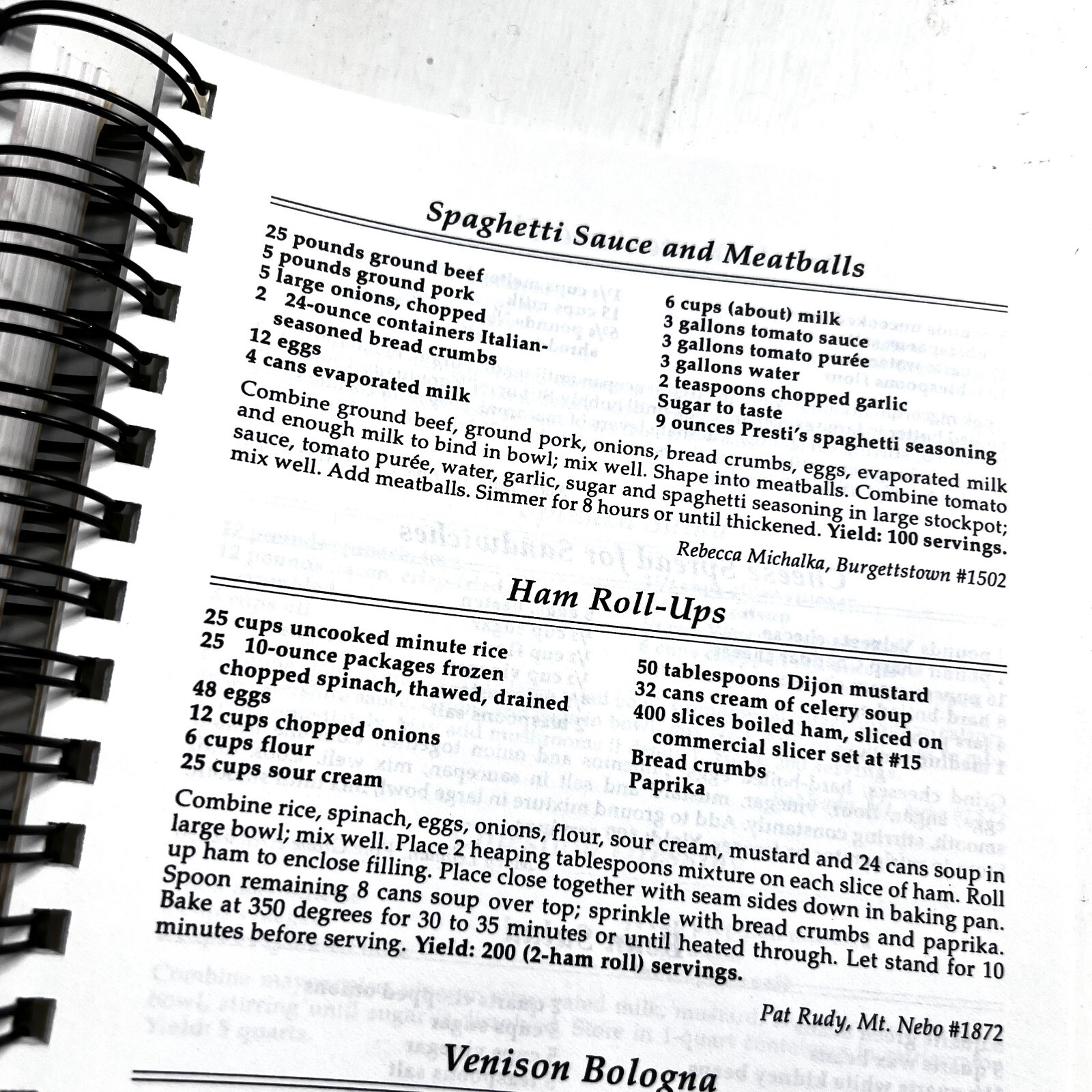 The Pennsylvania State Grange Cookbook 1993 Spiral Bound 432 Pages