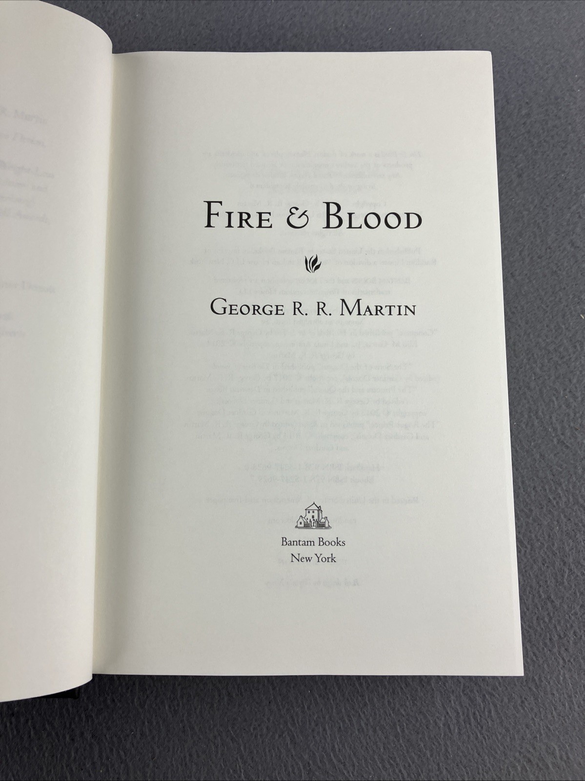 Fire and Blood by George RR Martin Hardcover 1st US Edition Game of Thrones GoT