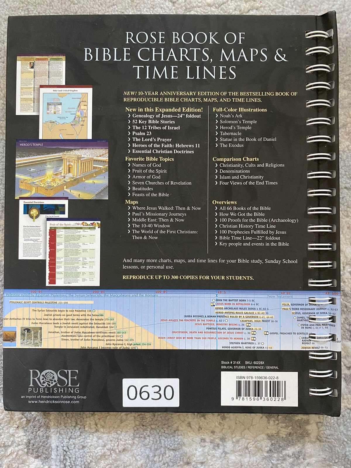 Rose Book Of Bible Charts Maps And Time Lines by Rose Publishing