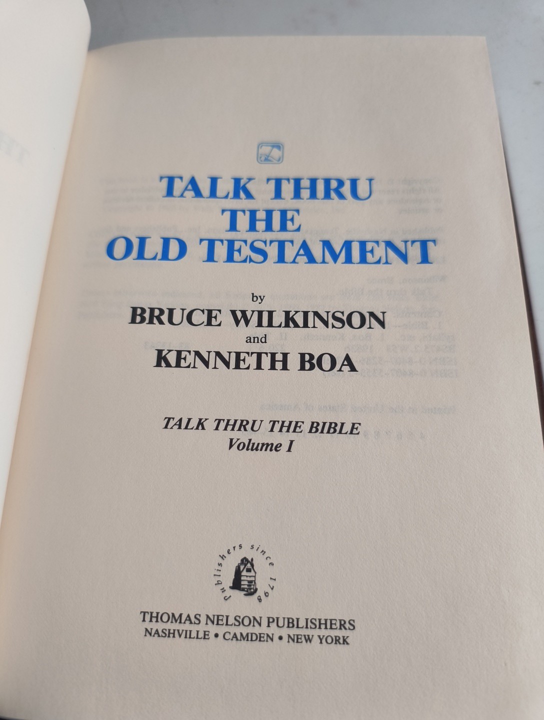 Talk Thru the Bible Set Of Three Trilogy Wilkinson Boa Libby 1983 HardBack Books