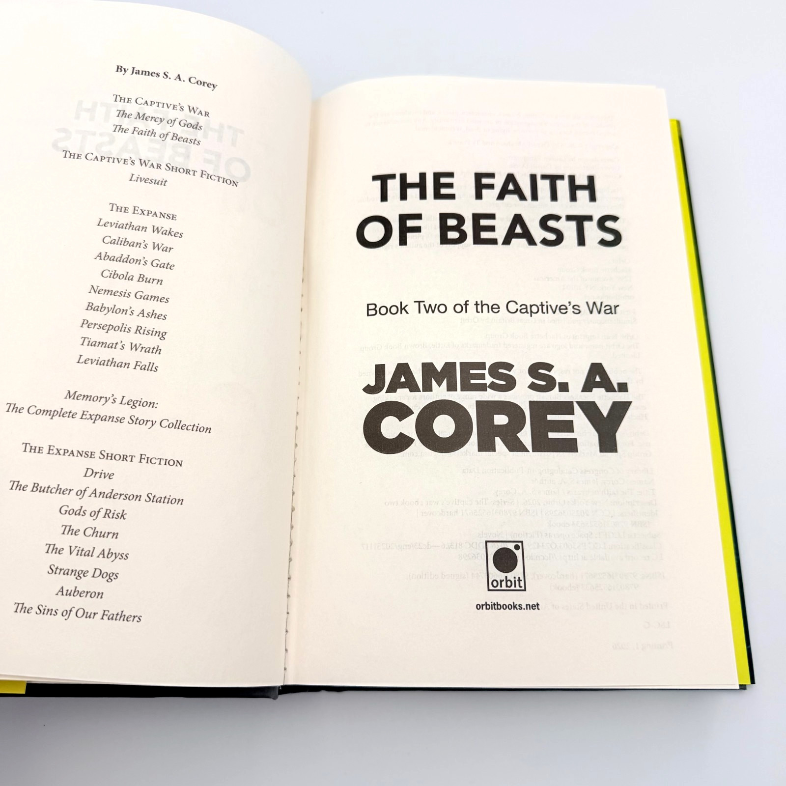 The Faith of Beasts by James S. A. Corey (2026, HC) 1st Edition / 1st Printing