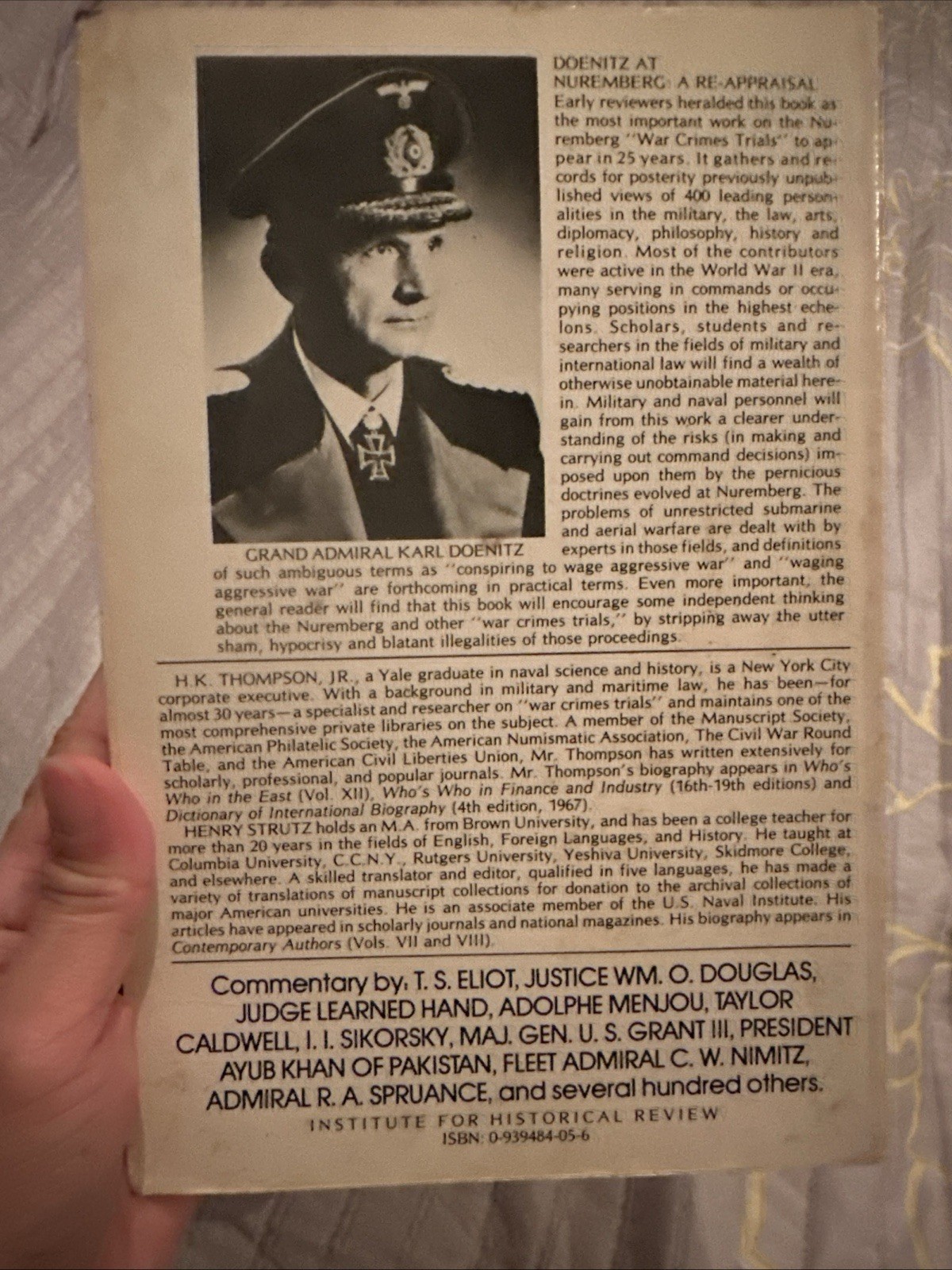 DOENITZ AT NUREMBERG A RE-APPRAISAL : War Crimes & the Military -with Signatures